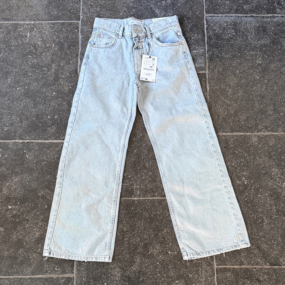 Zara Light Blue Straight Leg Jeans
